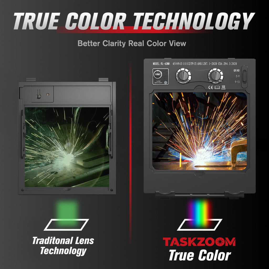 Auto Darkening Welding Helmet True Color Large View 4 Arc Sensors G3963