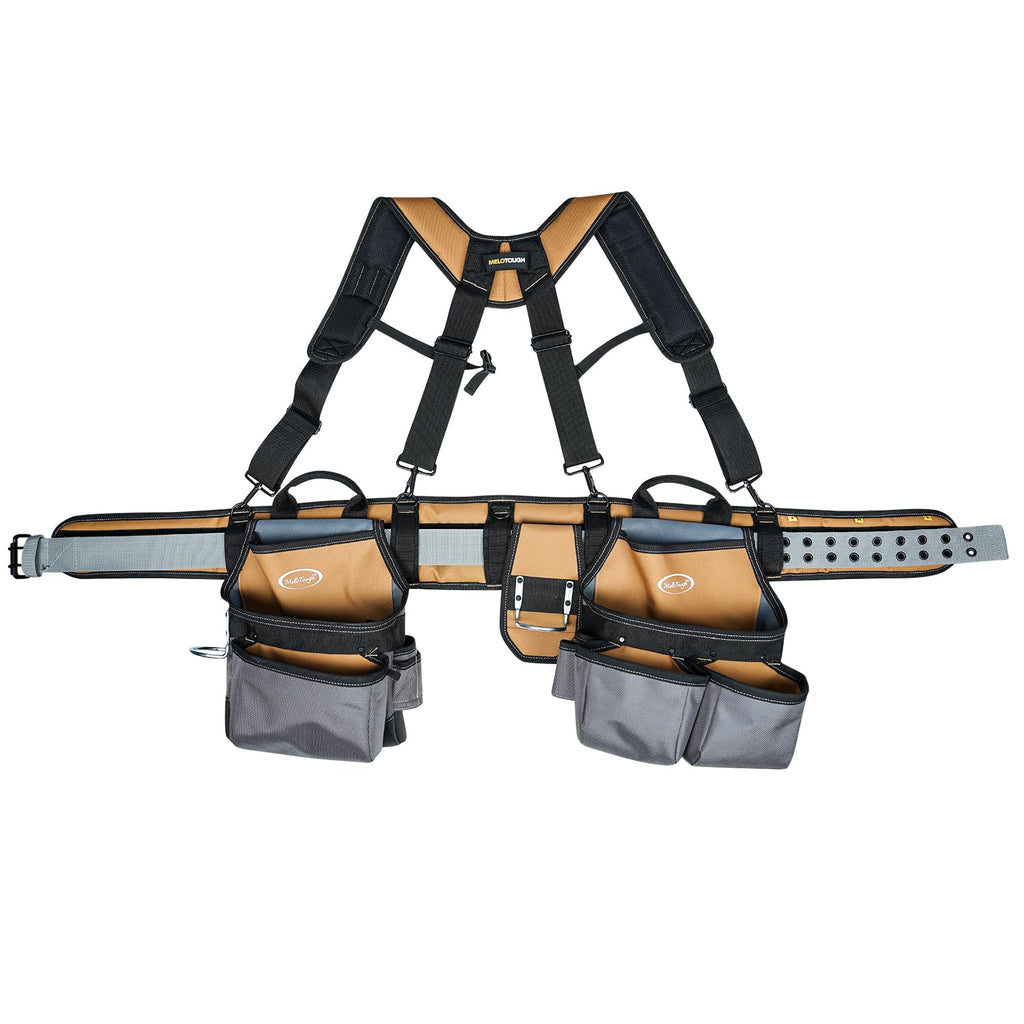 Khaki 28-Pocket Tool Belt and Suspenders I249859
