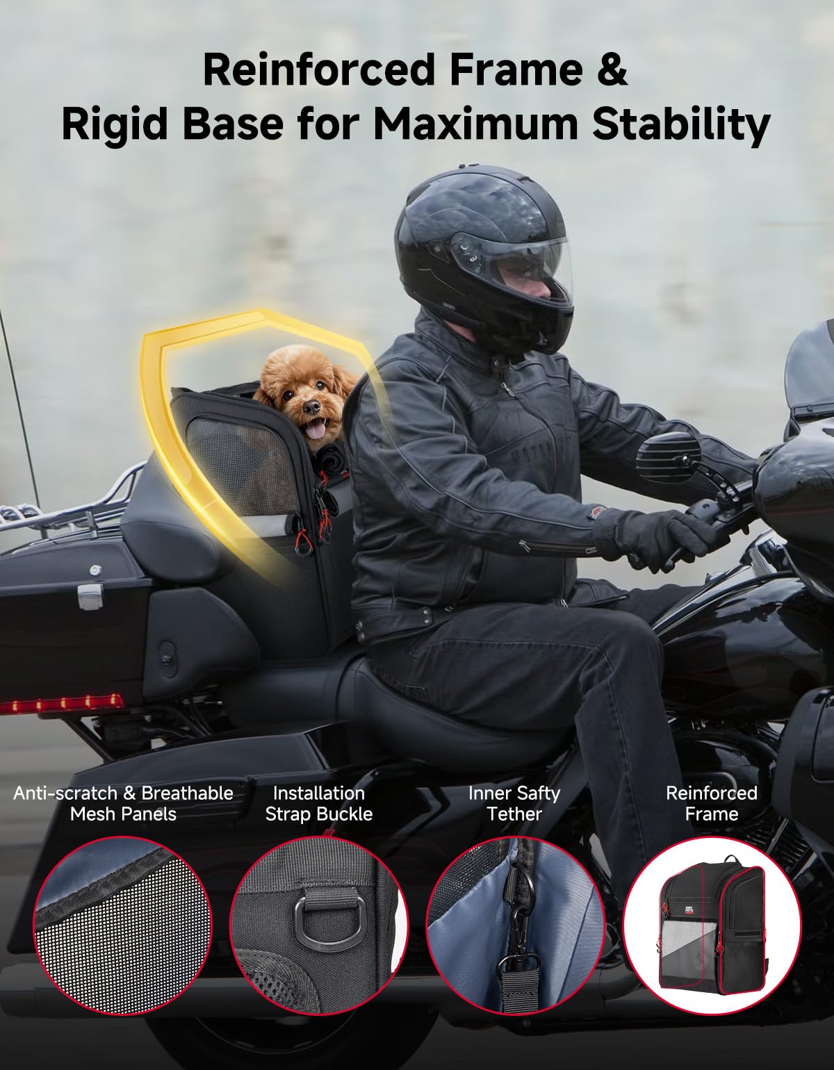 Expandable Motorcycle Dog Carrier E86164