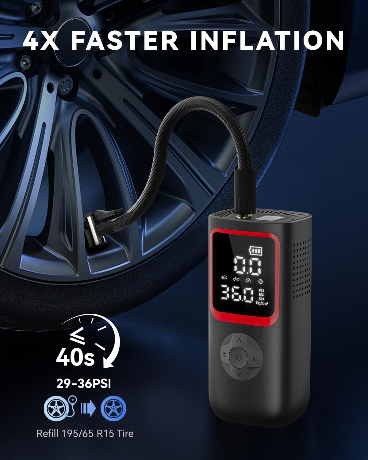 150PSI Portable Tire Inflator Air Pump Q2055