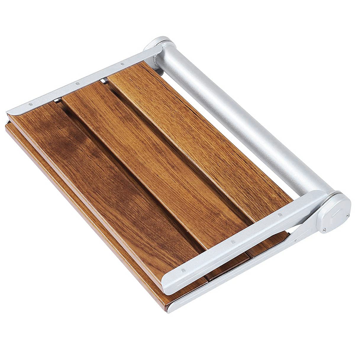 18" Folding Teak Wood Shower Bench Seat E70085
