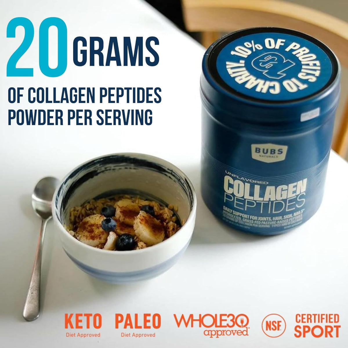 Unflavored Collagen Peptides Powder 10oz J238