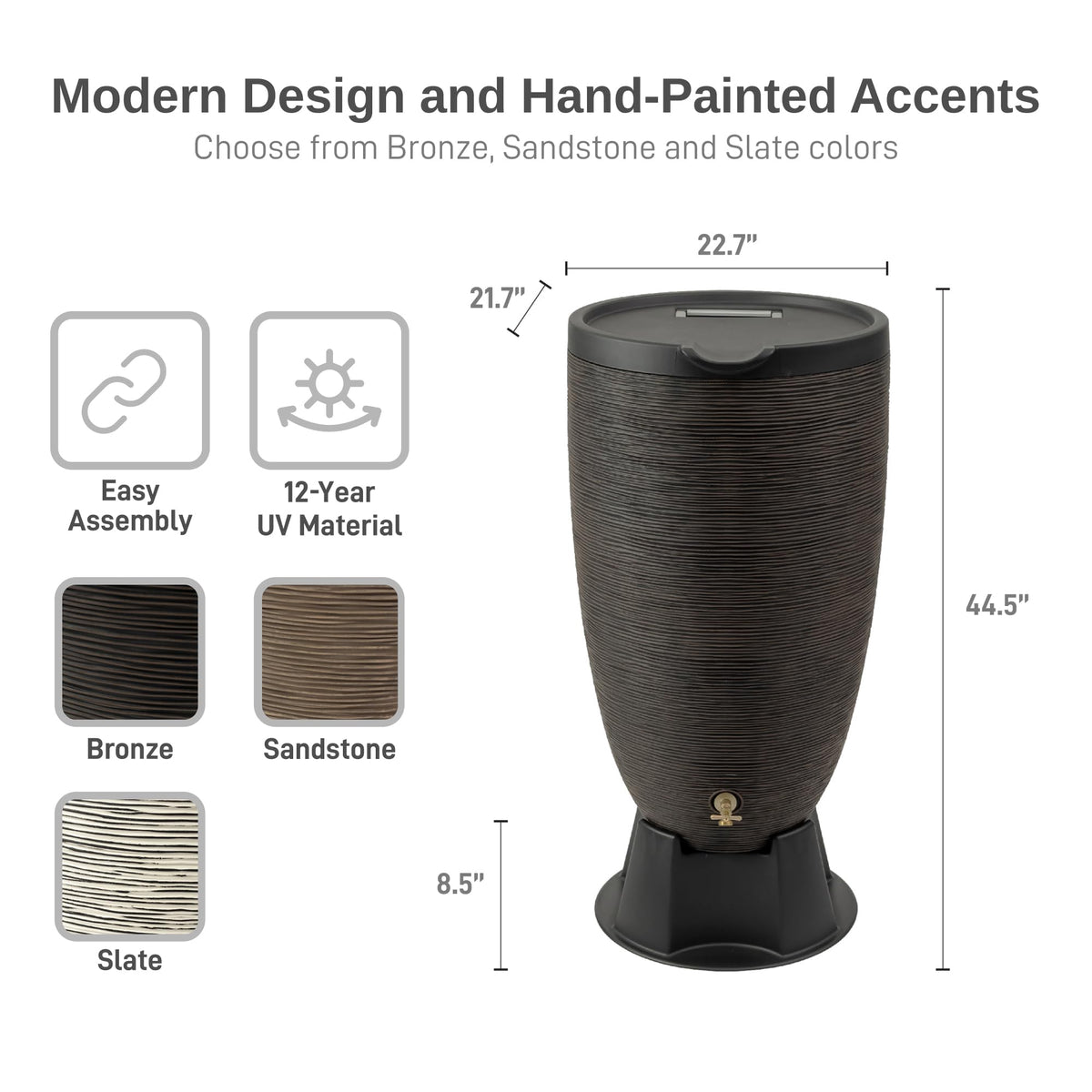 50-Gallon Rain Barrel with Stand and Removable Lid A37639