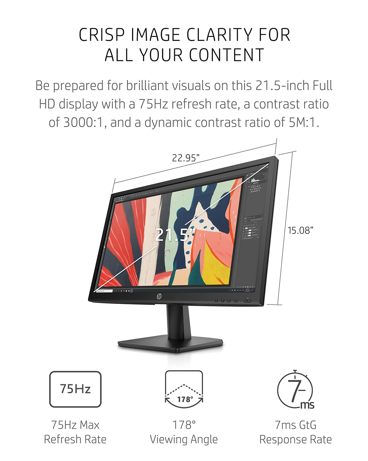 21.5-inch FHD 75Hz VA Monitor with HDMI & VGA Ports H1471