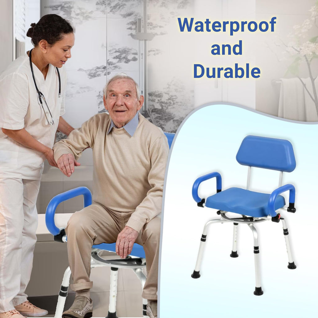 Swivel Shower Chair with Padded Seat, Back & Arms T330233