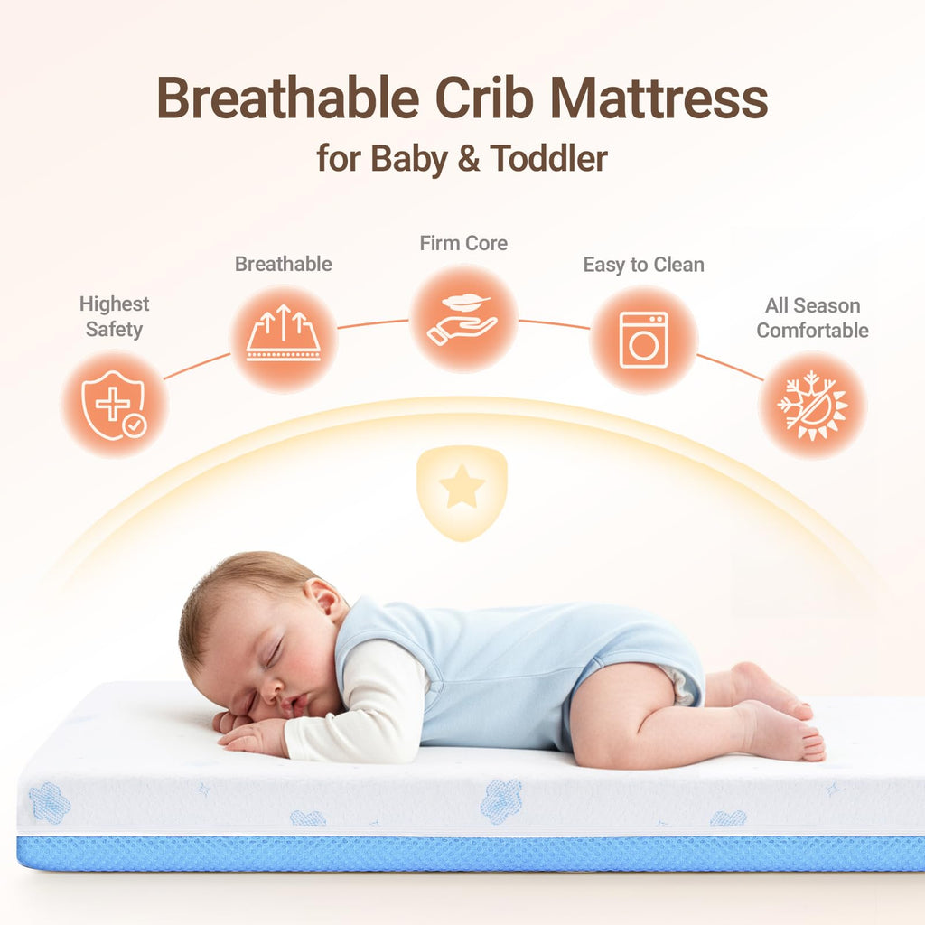Mini Crib Mattress, 38" x 24" Dual-Sided A3624