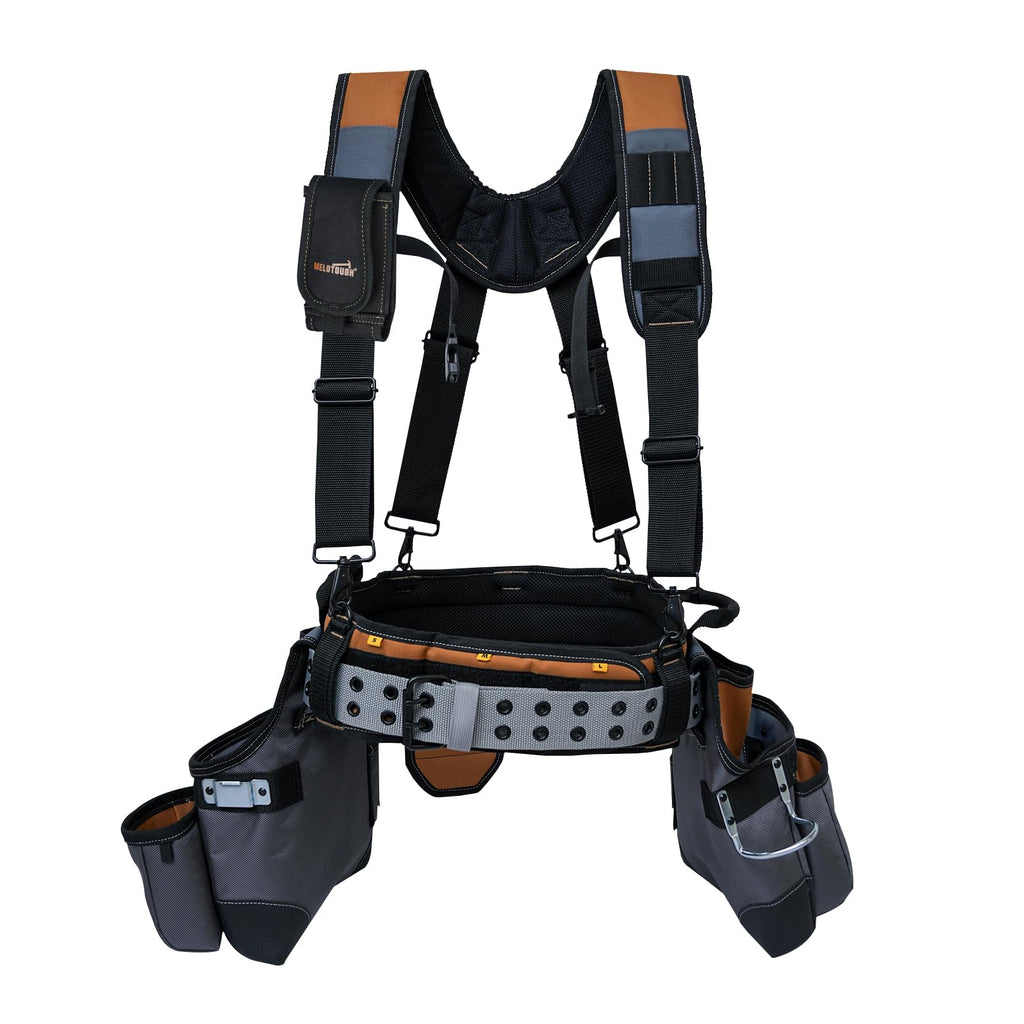 Khaki 28-Pocket Tool Belt and Suspenders I249859