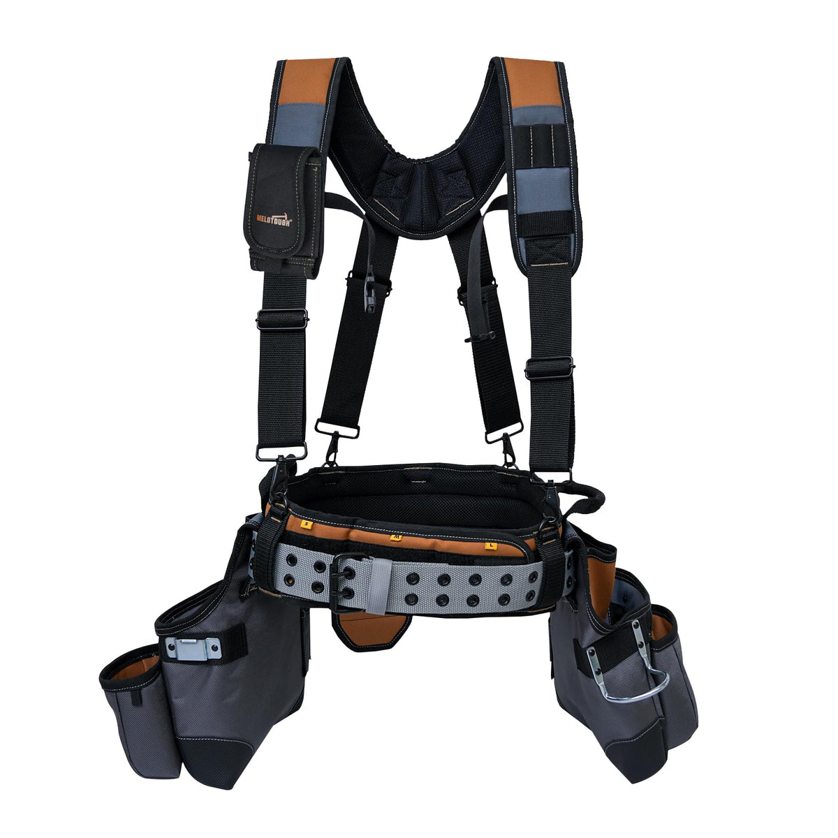 Khaki 28-Pocket Tool Belt and Suspenders I249859
