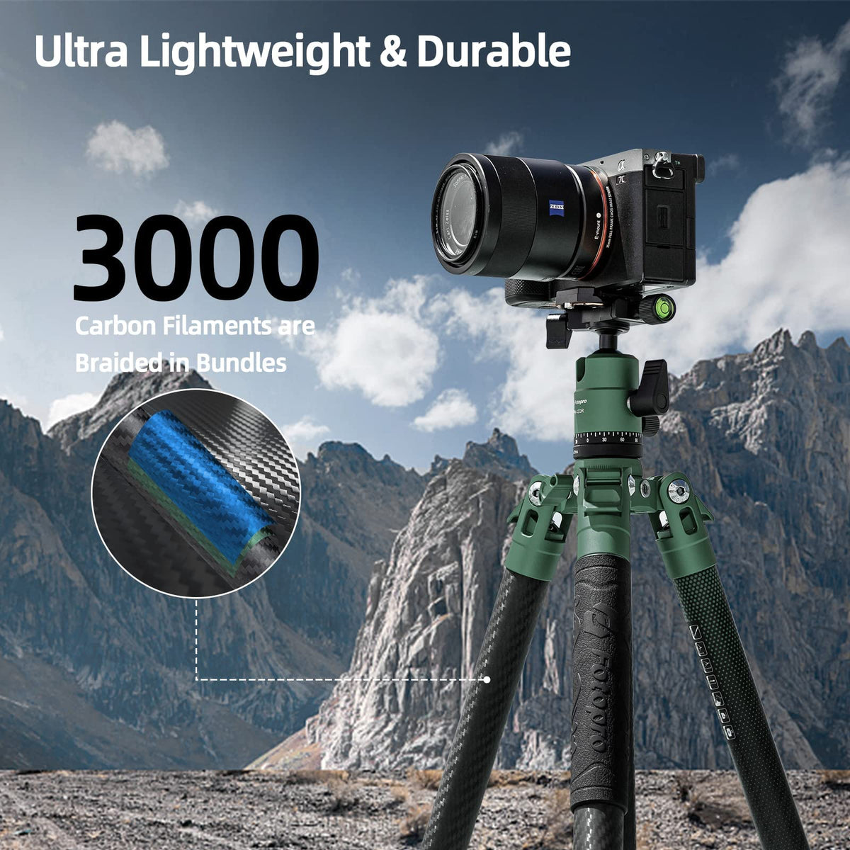 Carbon Fiber 60 Inch Camera Tripod B3652