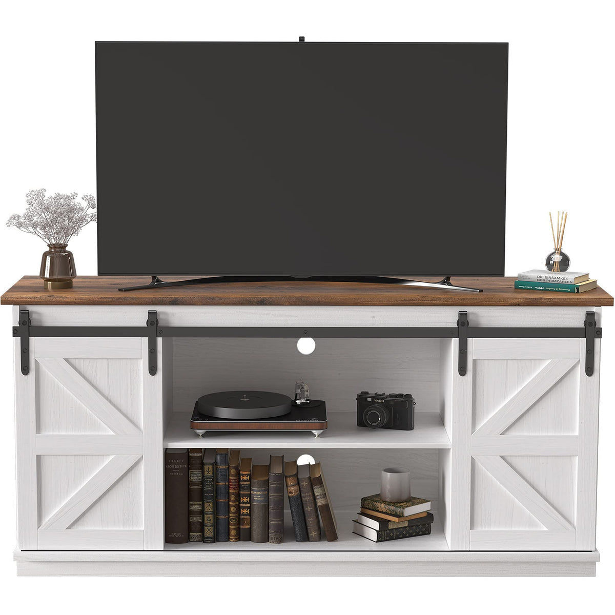 Bright White TV Stand for 65 Inch TV E8713