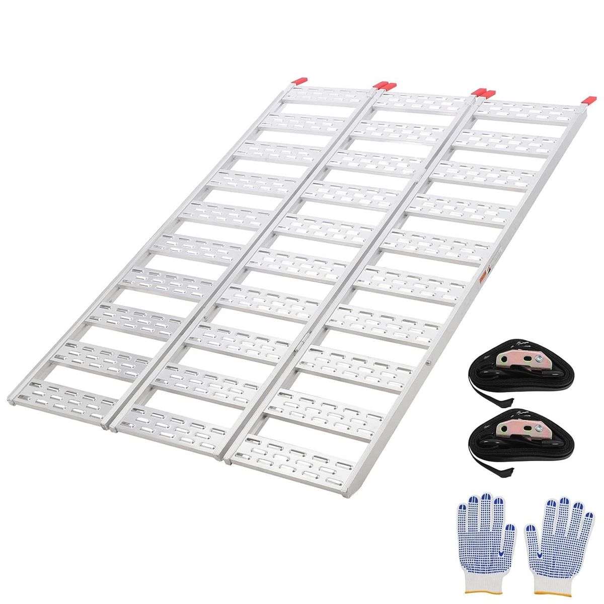 Aluminum Tri-Fold Ramp with Treads 76"x50" Y4533
