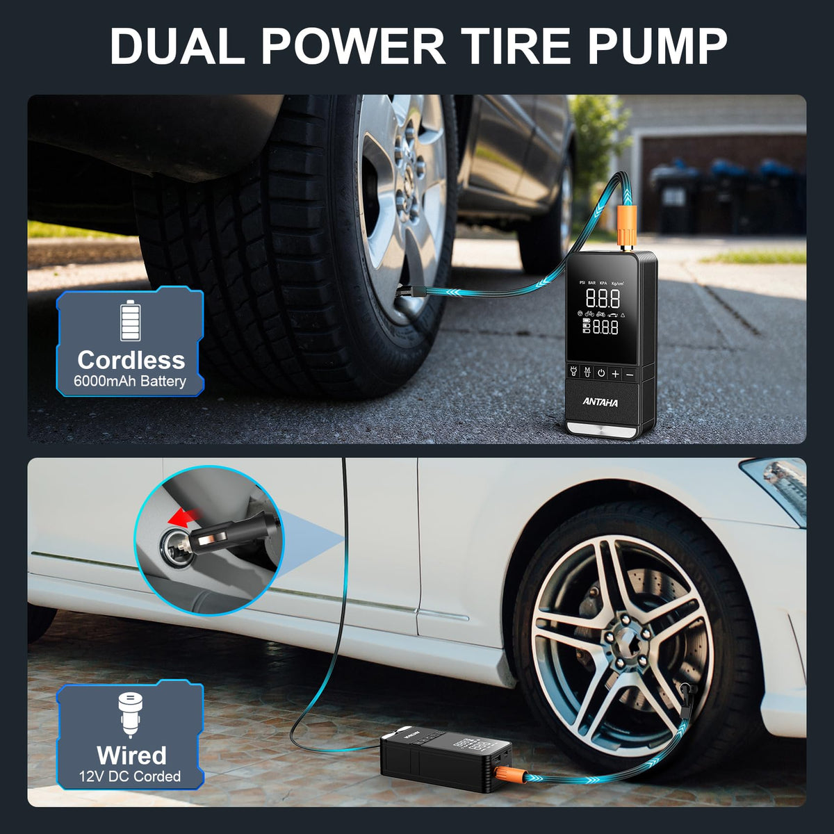 Portable Air Compressor 150 PSI Cordless Tire Inflator D132537