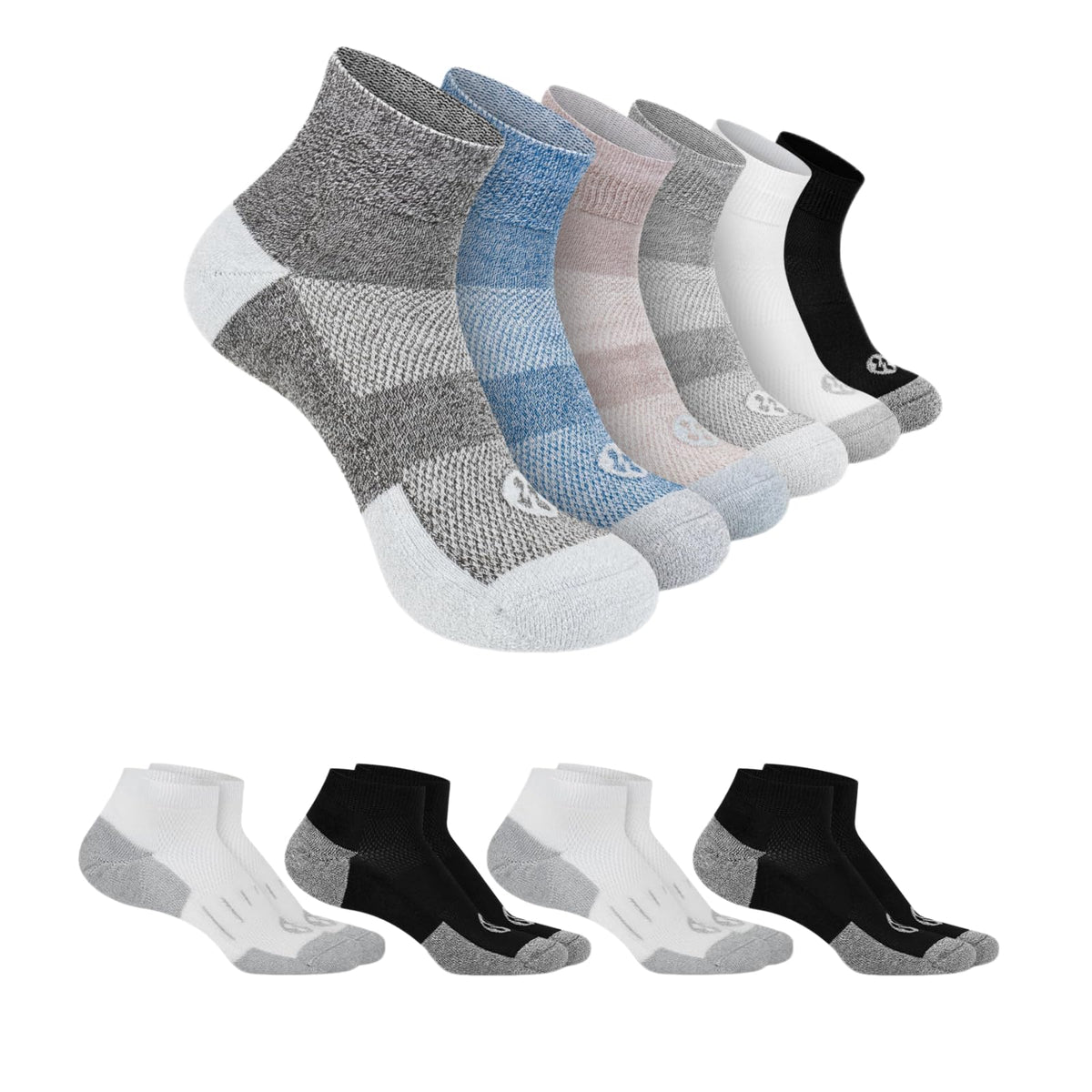 Diabetic Socks for Men, 10 Pairs Ankle & Low Cut Size 9-15 N613027