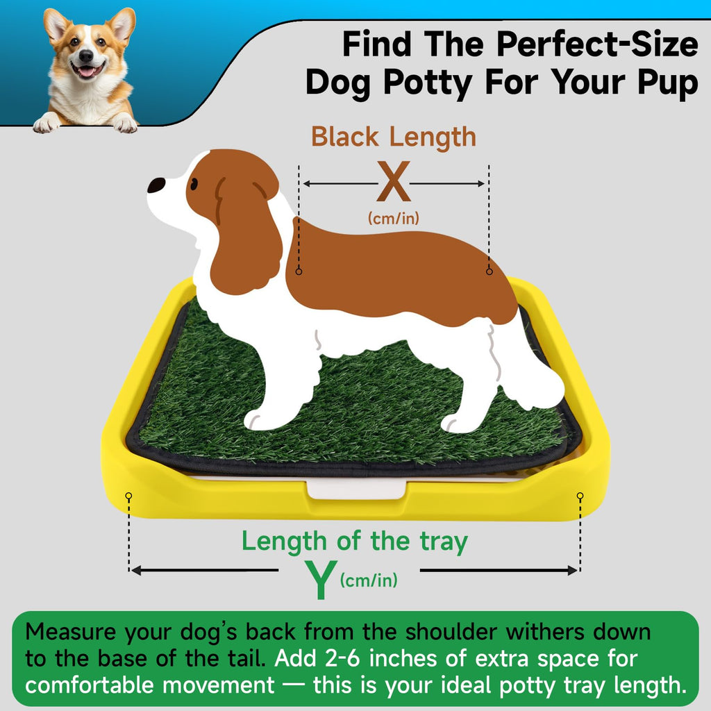 2Pack 18"x14" Artificial Dog Grass Potty Pad with Tray L117460