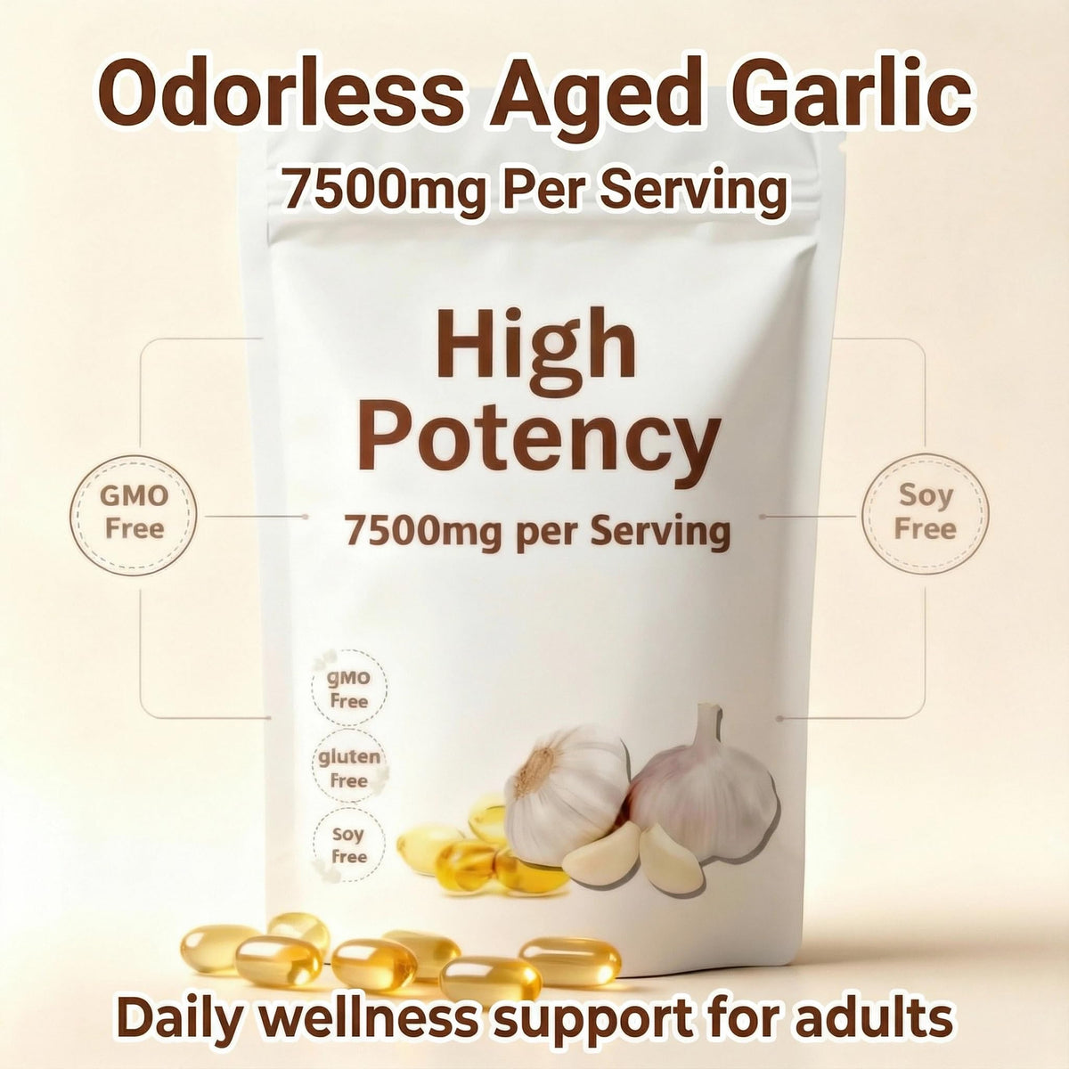 Odorless Aged Garlic Extract 200 Softgels E708