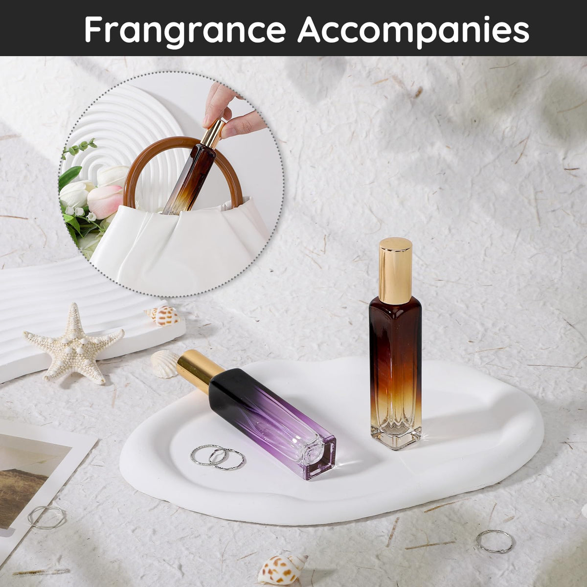 0.5oz 2pcs Empty Glass Perfume Atomizer Spray Bottles T3319