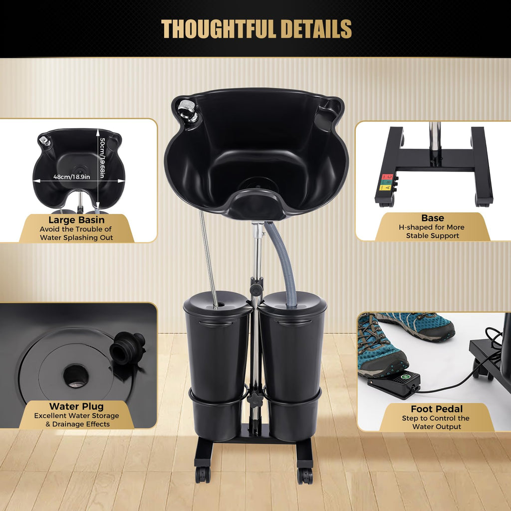 Portable Shampoo Bowl with Electric Pump F470010