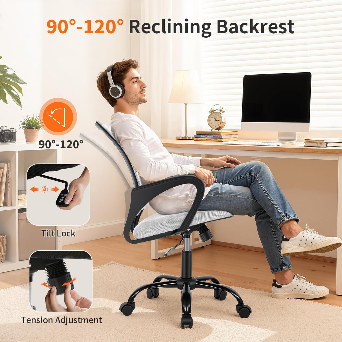 Ergonomic White Mesh Office Chair U905022