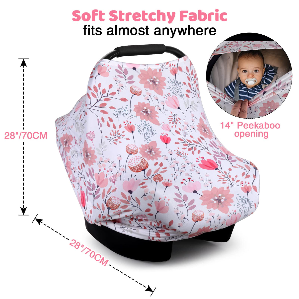 4-in-1 Baby Car Seat Canopy Nursing Cover X27342