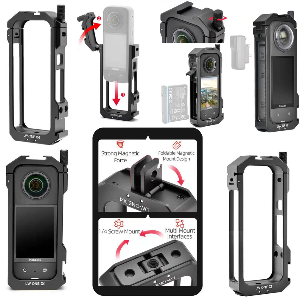 Aluminum Frame Cage Case Bag Glass Lens Guard Set Screen Protector E3616