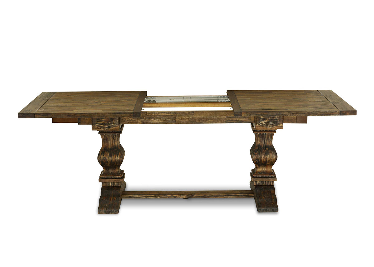 9 Piece Walnut Dining Table Set with 8 Grey Linen Chairs P5022