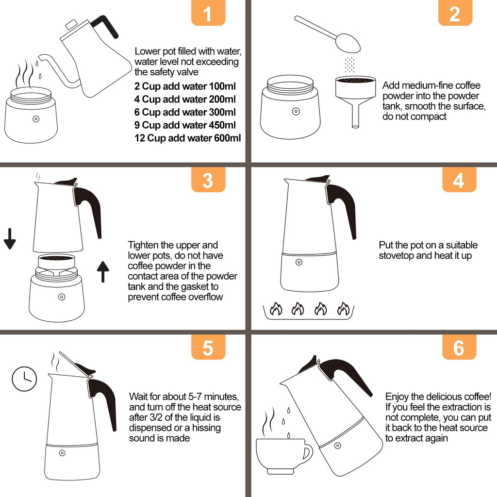 12 Cup Stainless Steel Moka Pot C84001