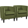 Barrel Accent Chairs Set of 2 Olive Green V82853