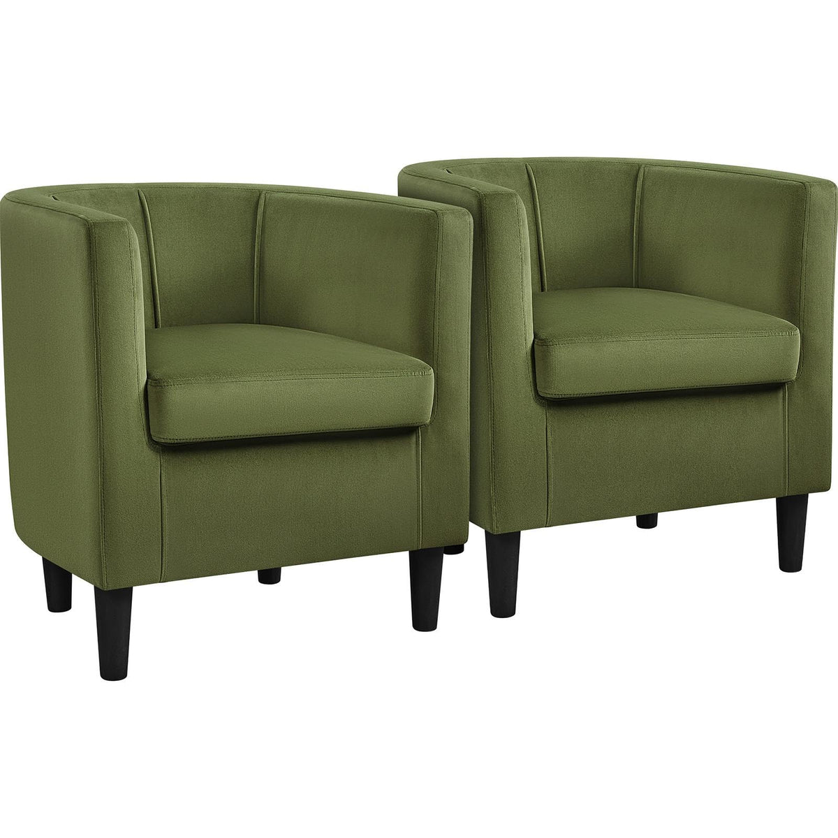 Barrel Accent Chairs Set of 2 Olive Green V82853