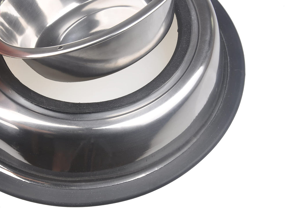 Stainless Steel Double Dish Food And Water Bowl 16 OZ U198