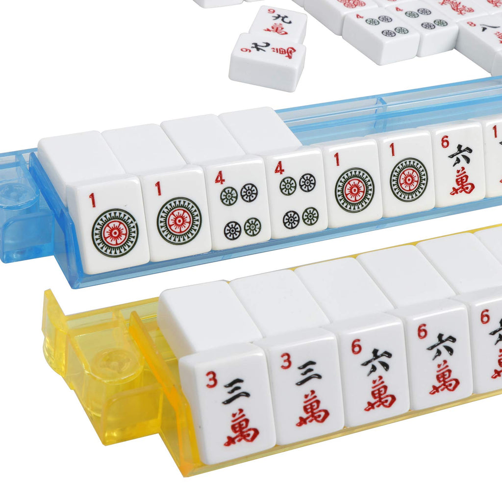 166 Tiles Mahjong Set with Racks Pushers Bag T143032