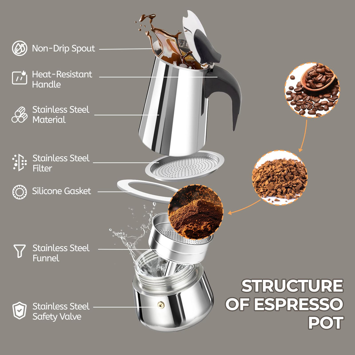 12 Cup Stainless Steel Moka Pot C84001