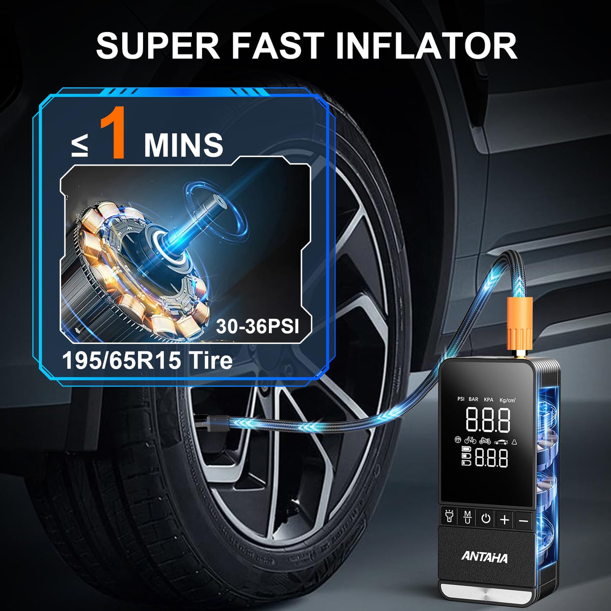 Portable Air Compressor 150 PSI Cordless Tire Inflator D132537