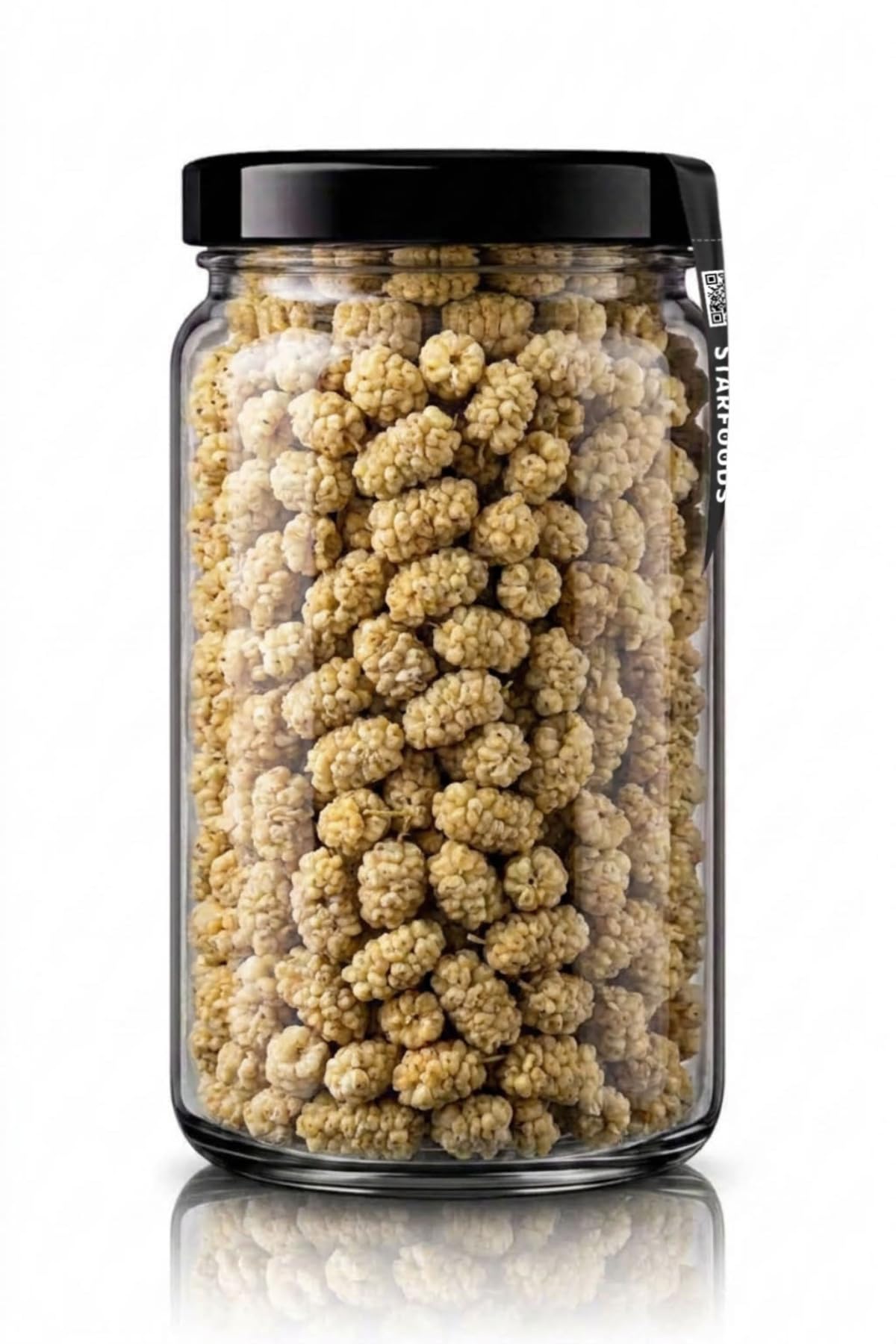 White Dried Mulberries 230g Glass Jar U50862