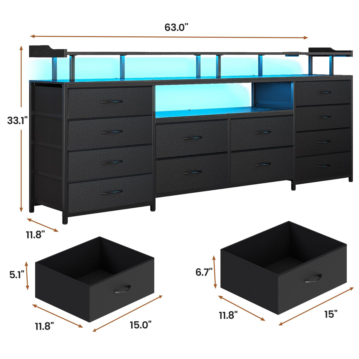 12 Drawers TV Stand Dresser K250