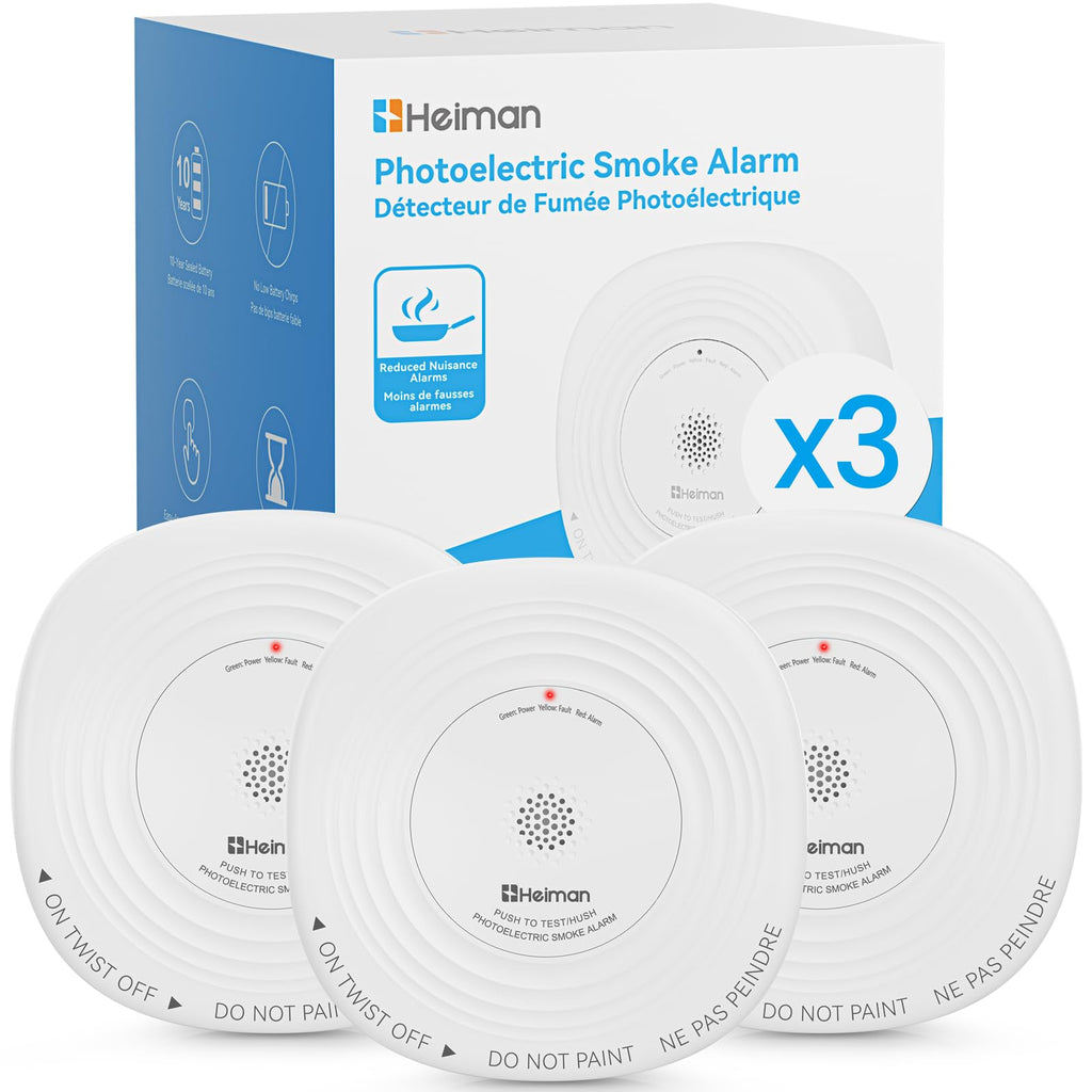 Smoke Detector 10-Year Sealed Battery Powered 3-Pack D690322