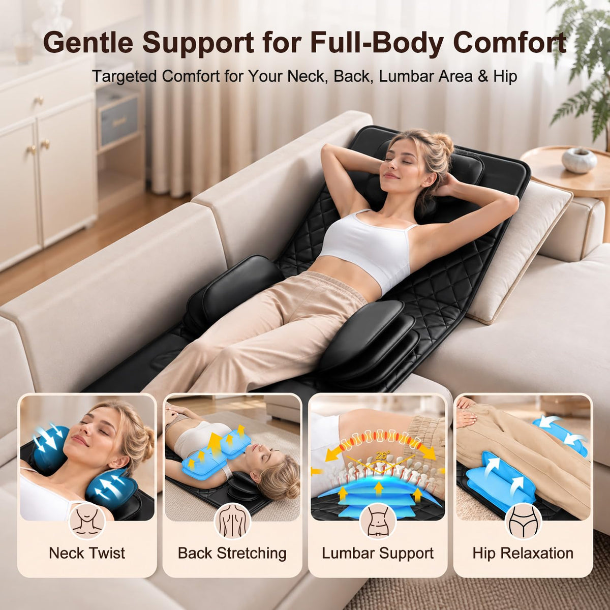 Foldable Full Body Massage Mat with Heat M79384