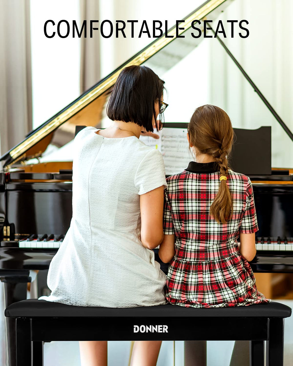 88 Key Graded Weighted Digital Piano with Storage Piano Bench A58064