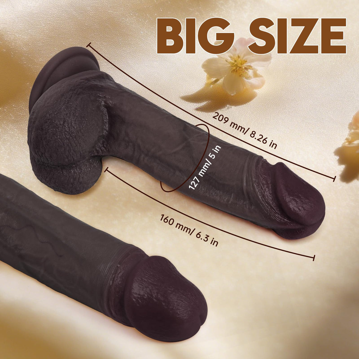 6 Inch Liquid Silicone Black Dildo with Suction Cup H481