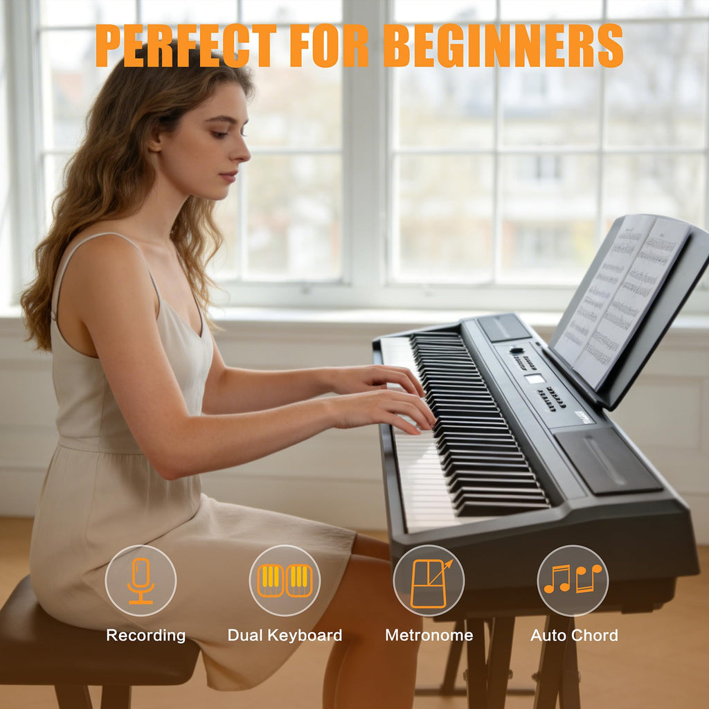 88 Key Weighted Hammer Action Digital Piano with Stand and 3 Pedal Unit W2176