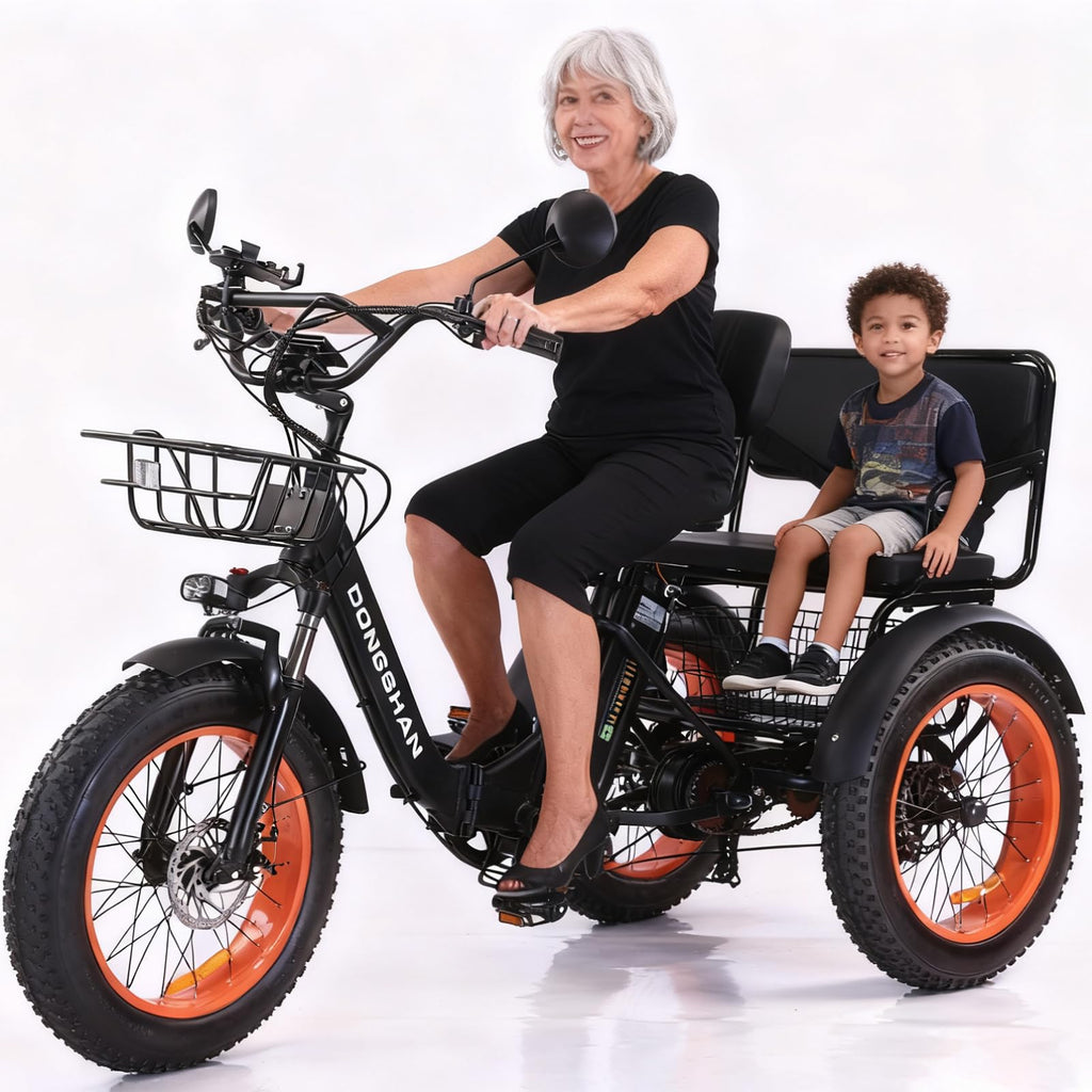 20"x4.0" Fat Tire 750W Folding Electric Tricycle 48V 15Ah Aluminum 7-Speed E5252