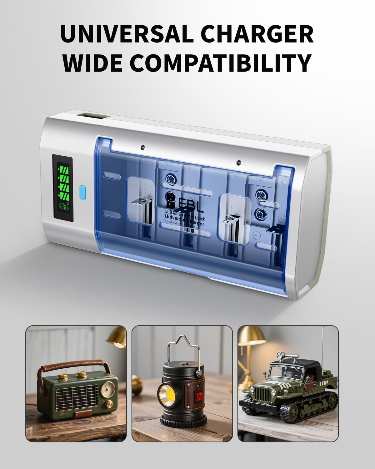 Rechargeable Batteries and Universal Battery Charger E635467