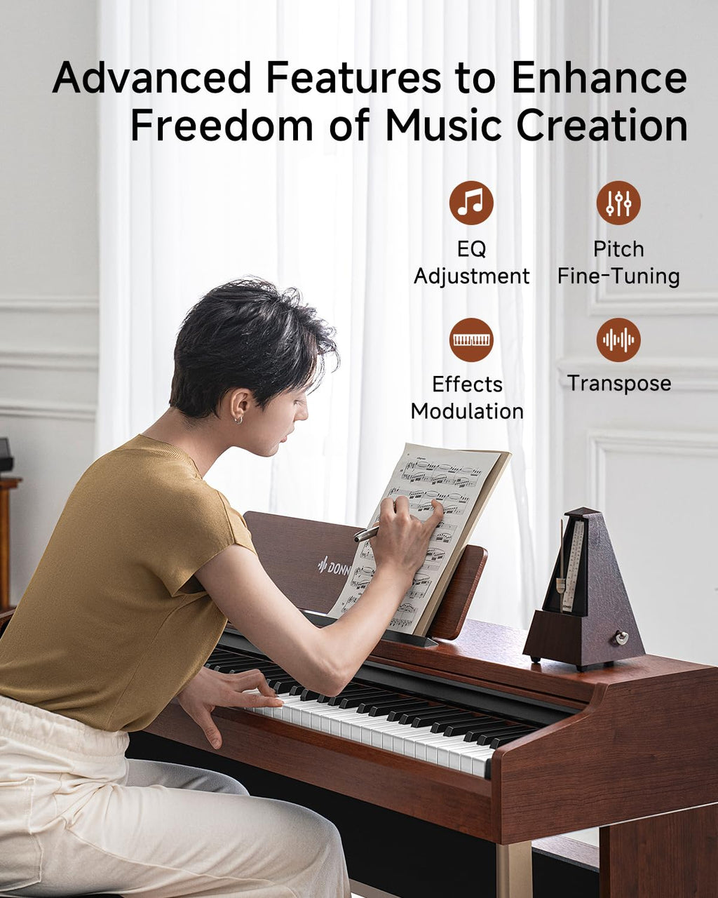 88 Key Graded Weighted Digital Piano with Storage Piano Bench A58064
