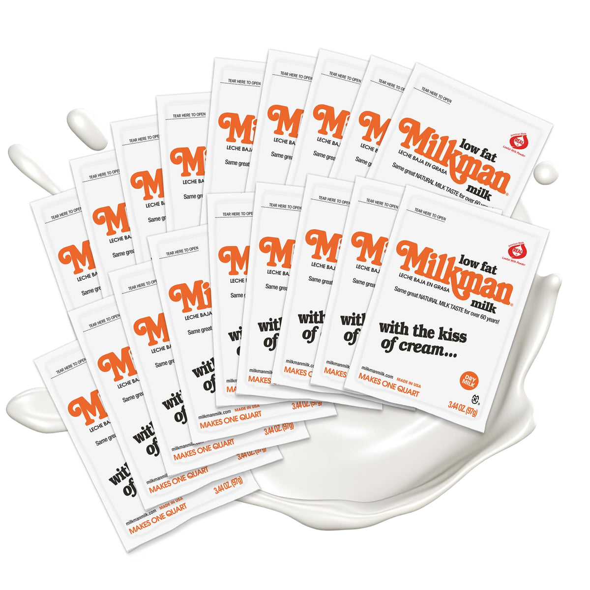 Low-Fat Instant Dry Milk Powder Packets 18 Pack B5839