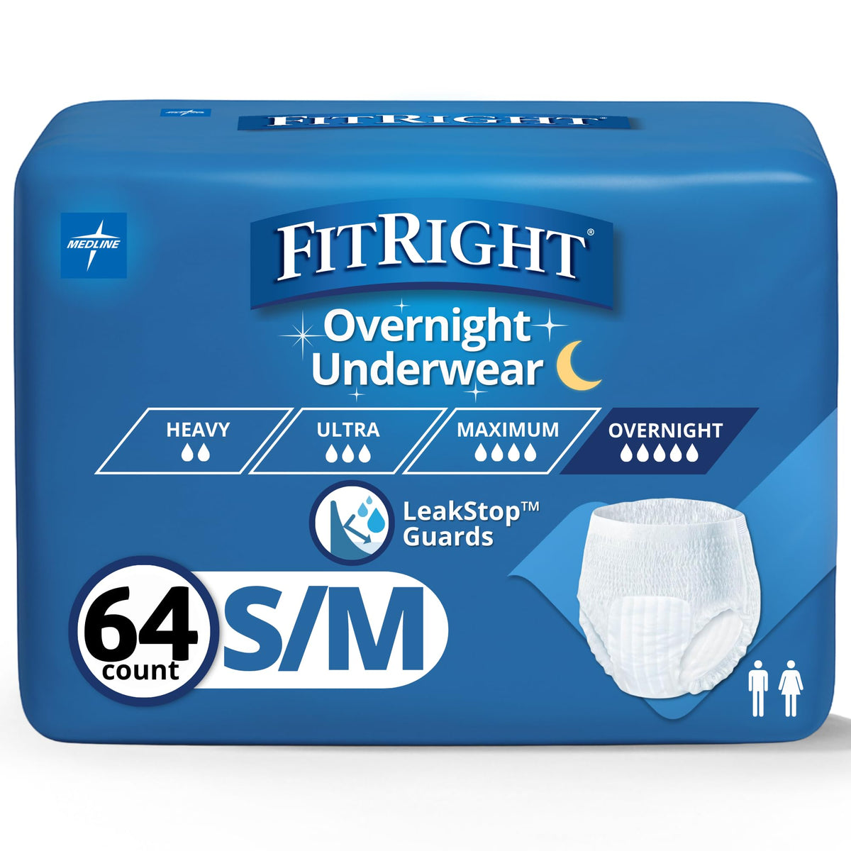 Small/Medium Disposable Pull-On Absorbent Underwear, 64 Count W55358