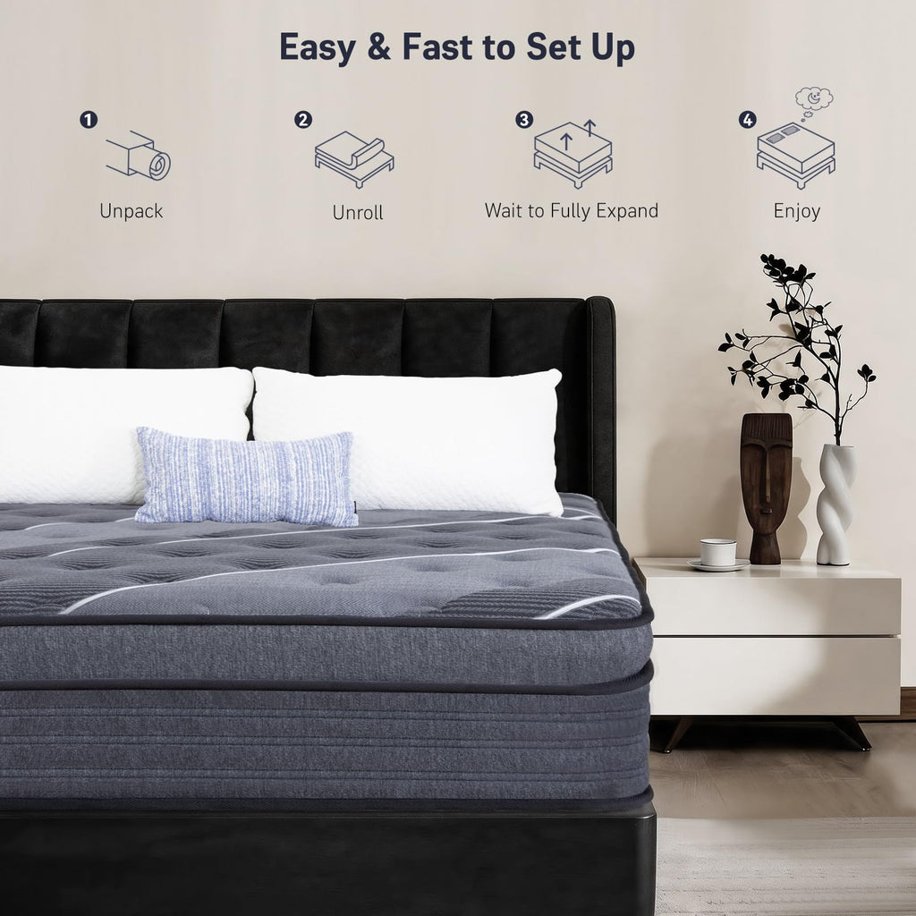 12 Inch Full Size Hybrid Mattress D4102