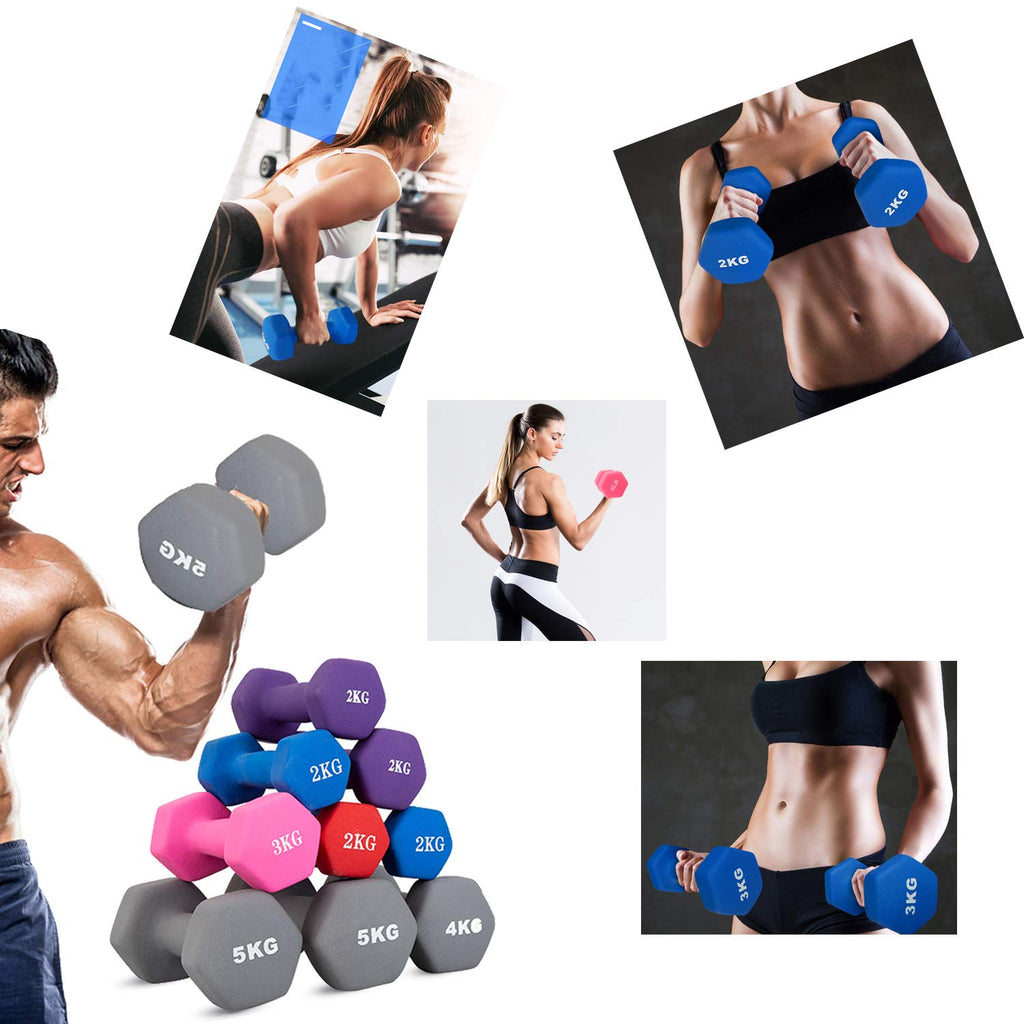 Neoprene Dumbbells Set, 1-15 LB, Anti-Slip, Hex Shape R847064