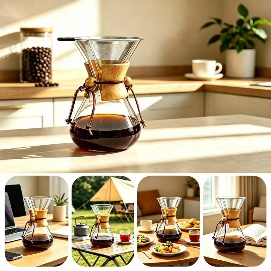 Glass 10 Cup Coffee Pour Over Set Z24357
