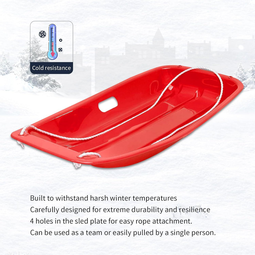 2 Piece Plastic Sled Board with Four Ropes O230
