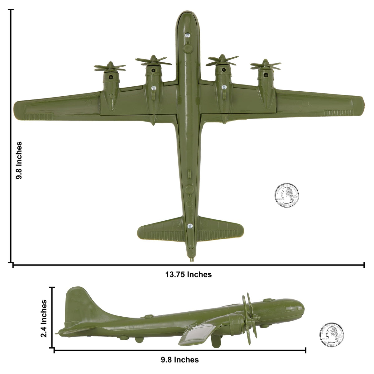 OD Green Plastic Bomber Plane U35693