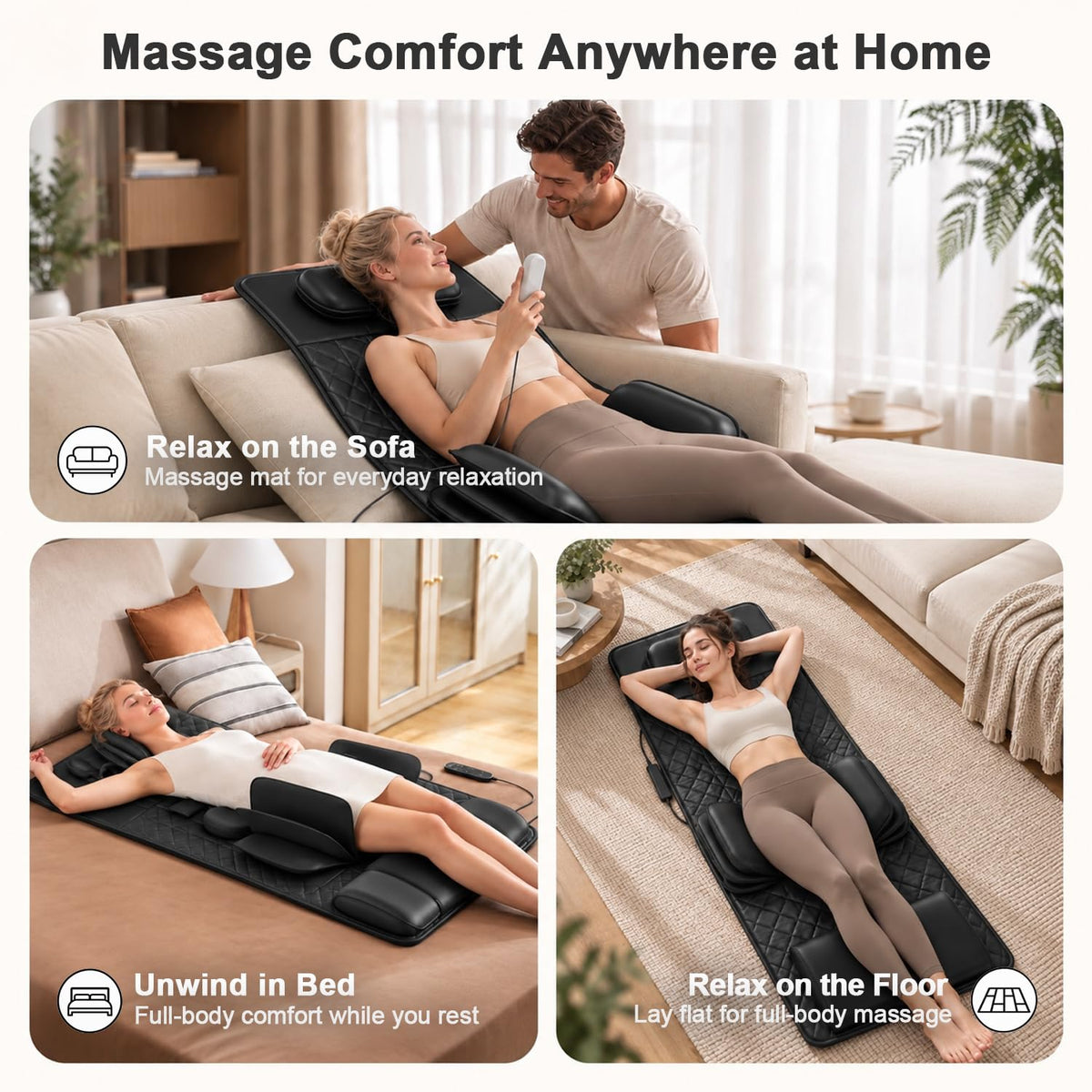 Foldable Full Body Massage Mat with Heat M79384
